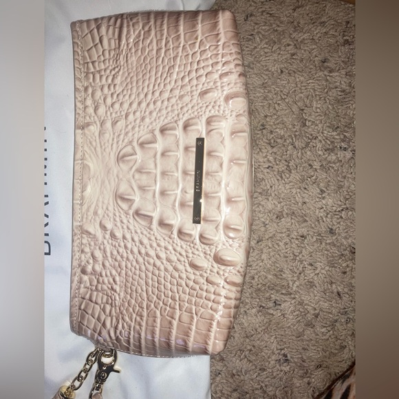 Brahmin Rose Pink and Cream Zip Pouch - Picture 1 of 4